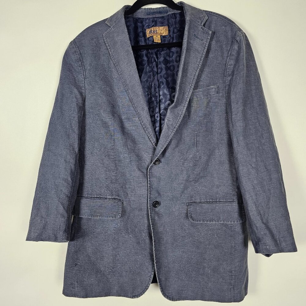 Blue Pronto Uomo Linen Blend Mens Medium Long Sleeve Blue Blazer